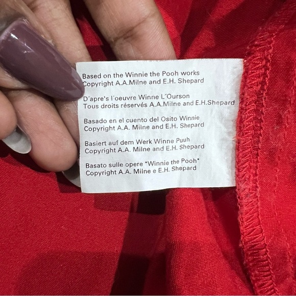 Vintage Winnie The Pooh Red Full Sleeve Button Down Shirt Women’s XL - Picture 7 of 11